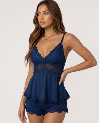 Lace-Trim Cami &amp; Shorts Pajama Set