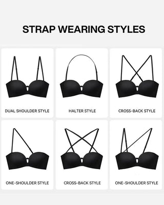 Front-Closure Strapless Push-Up Bra