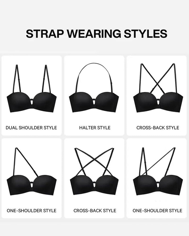 Front-Closure Strapless Push-Up Bra
