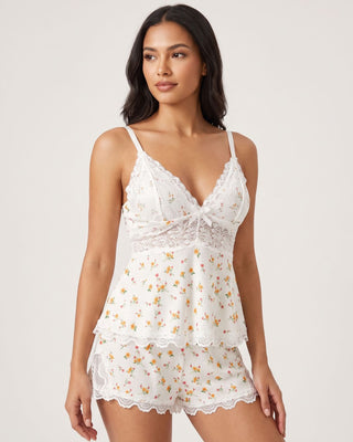 Lace-Trim Cami &amp; Shorts Pajama Set