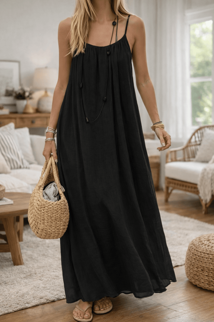 Velle Noir Backless Maxi Jurk