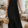 Velle Noir Backless Maxi Jurk