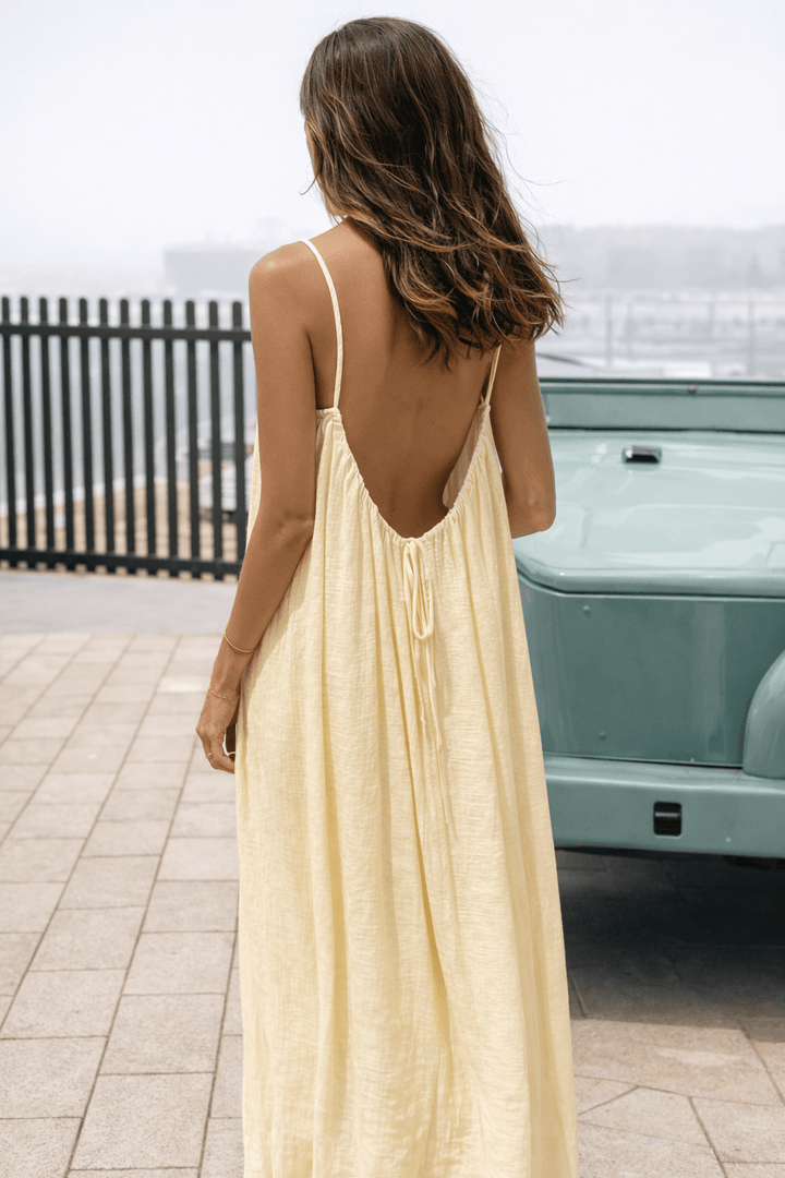 Velle Noir Backless Maxi Jurk