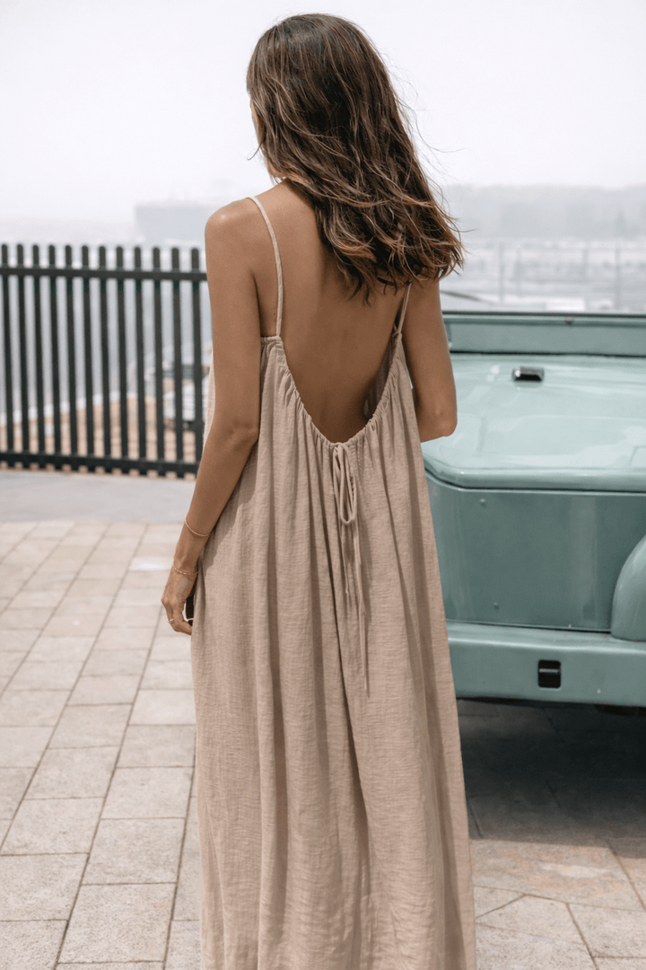 Velle Noir Backless Maxi Jurk