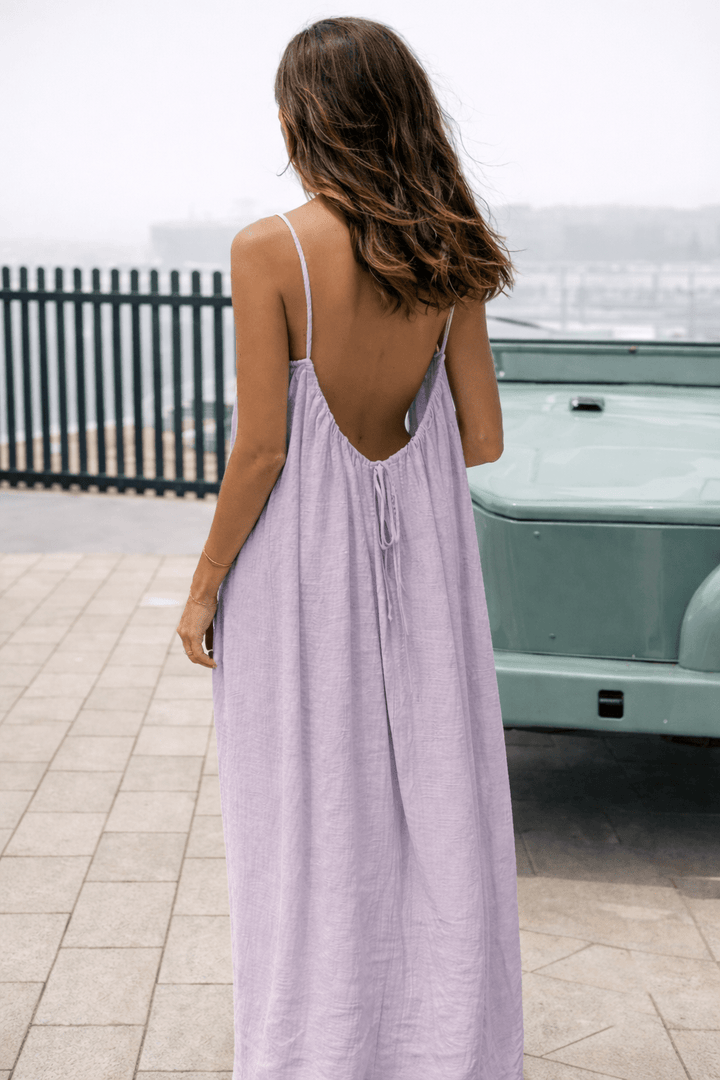 Velle Noir Backless Maxi Jurk