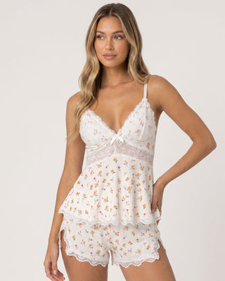 Lace-Trim Cami &amp; Shorts Pajama Set