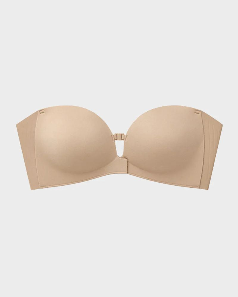 Front-Closure Strapless Push-Up Bra
