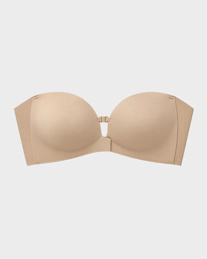 Front-Closure Strapless Push-Up Bra